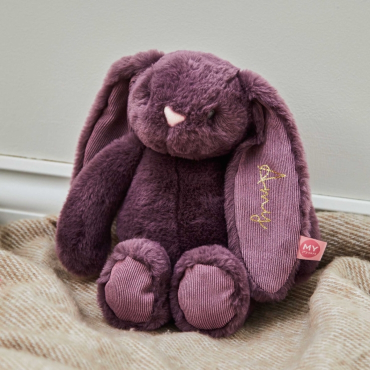 Personalized Plum Bunny Soft Toy