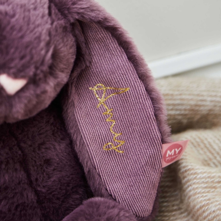 Personalized Plum Bunny Soft Toy