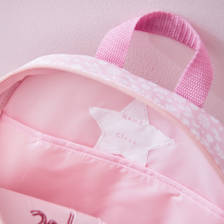 Personalized Pink Unicorn Face Medium Backpack