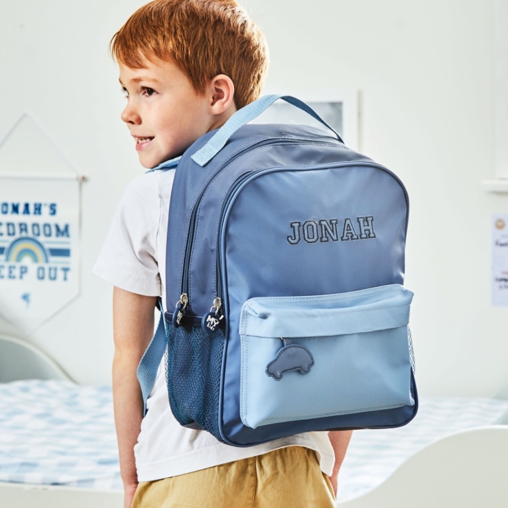 My Kids Personalised Blue Large Backpack