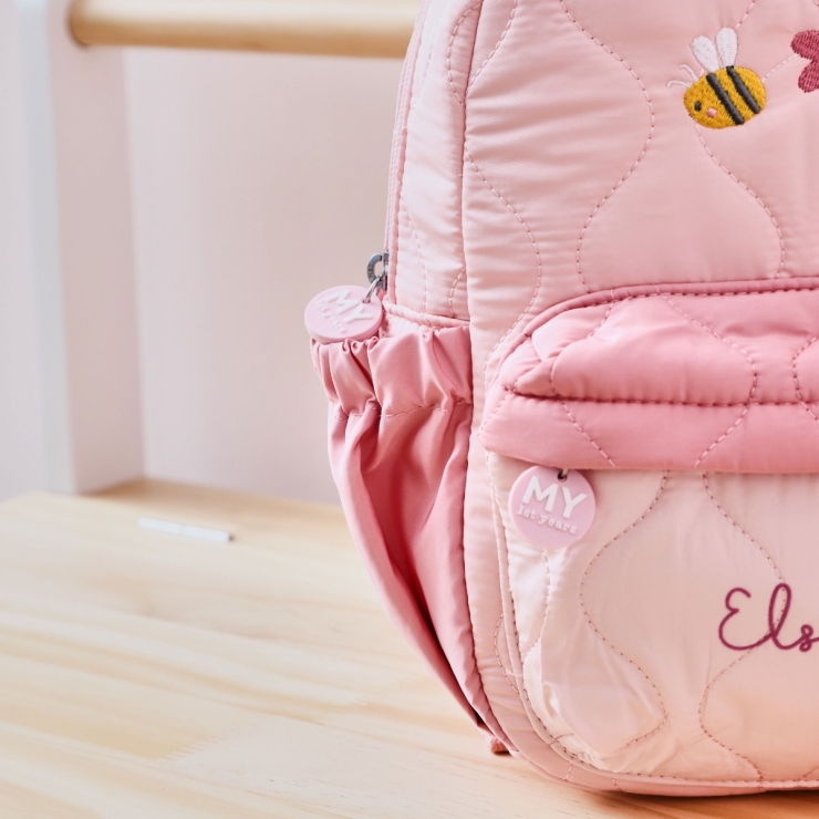 Personalized Bumblebee Quilted Medium Backpack