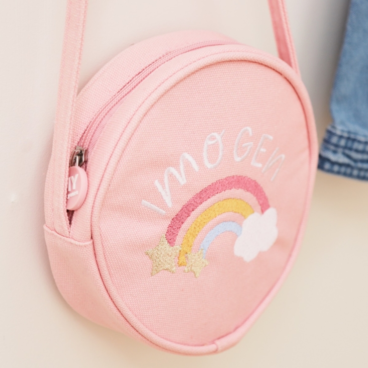 Personalized Rainbow Pink Handbag