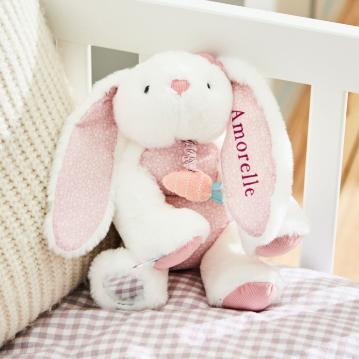 Personalised Pink Bunny Rabbit Activity Toy