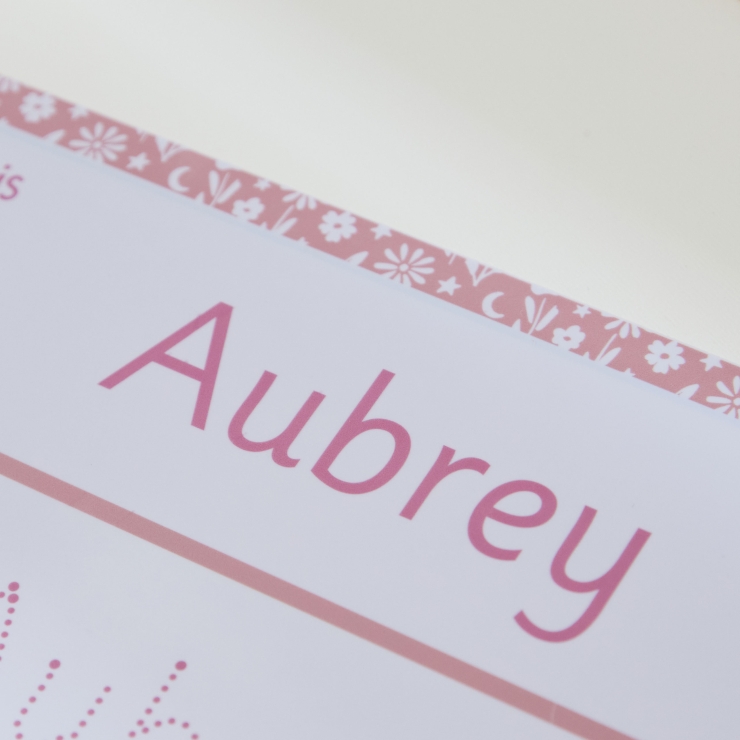 Personalised Baker Ross Pink Floral Whiteboard & Pen