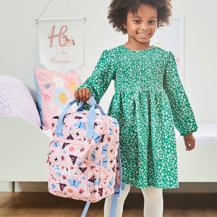 Personalised Natural History Museum™ Mini Beasts Grab Handle Backpack