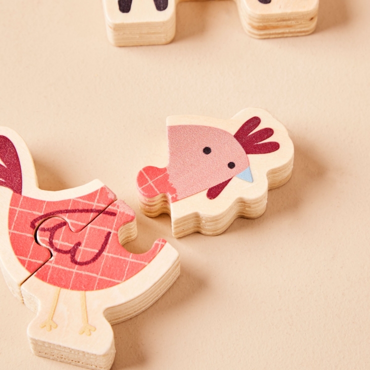 Personalised Just Bee Kids Wooden Set of Farm Puzzles FSC®