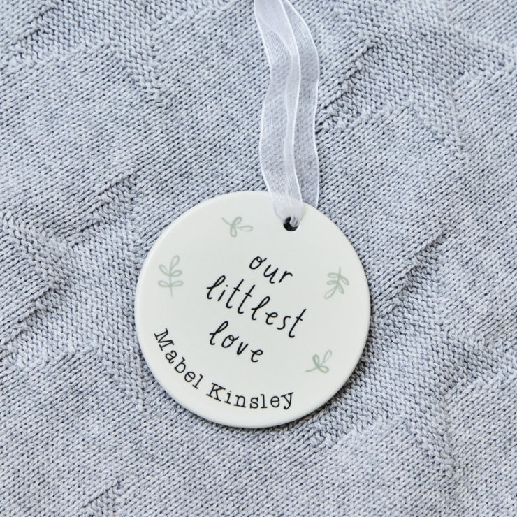 Personalised Littlest Love Ceramic Hanging Decoration