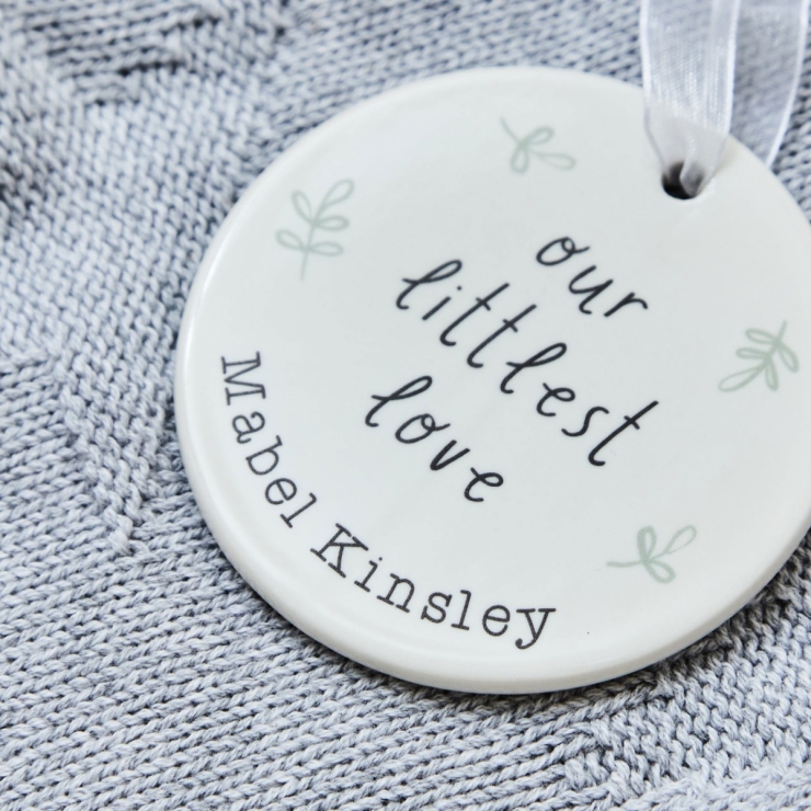 Personalised Littlest Love Ceramic Hanging Decoration