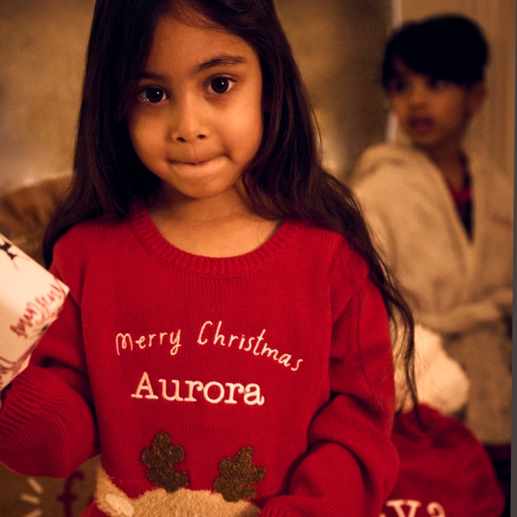 Personalised Red Reindeer Christmas Jumper