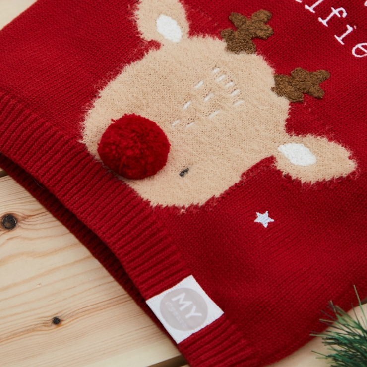 Personalised Red Reindeer Christmas Jumper