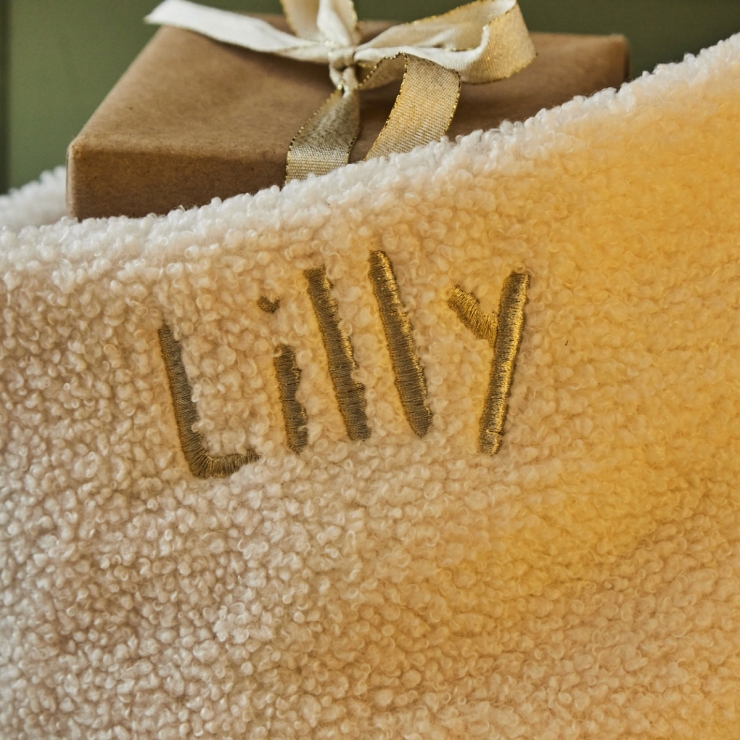 Personalized Large Cream Borg Christmas Stocking