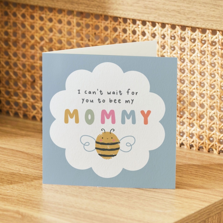 Personalized Mommy To Bee Square Greeting Card
