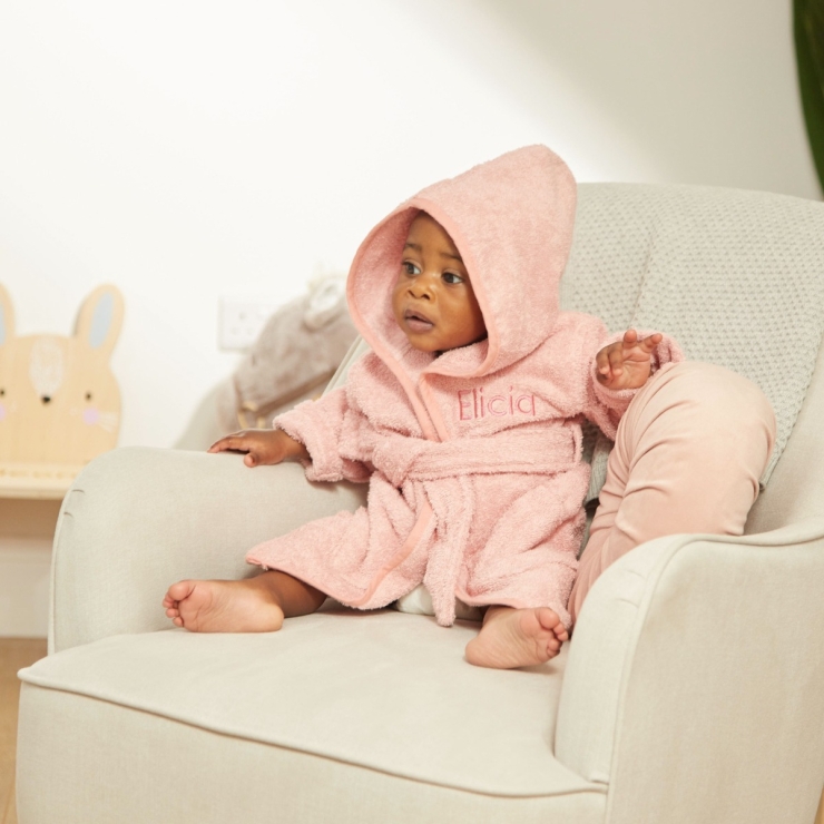Personalized Pink Hooded Towelling Robe