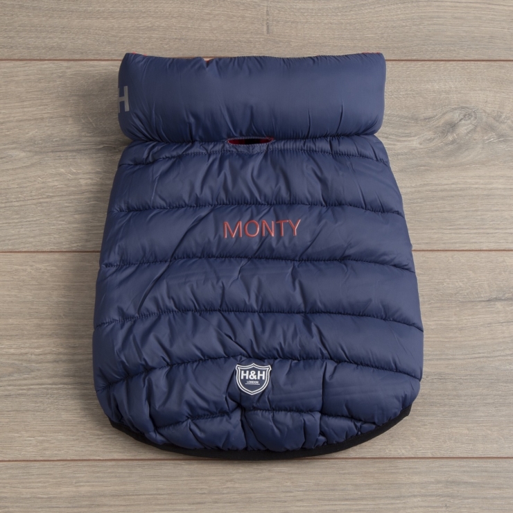 Personalised Reversible Dog Puffer Jacket 
