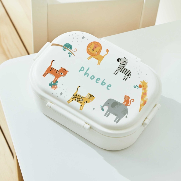 Personalized Safari White Lunchbox