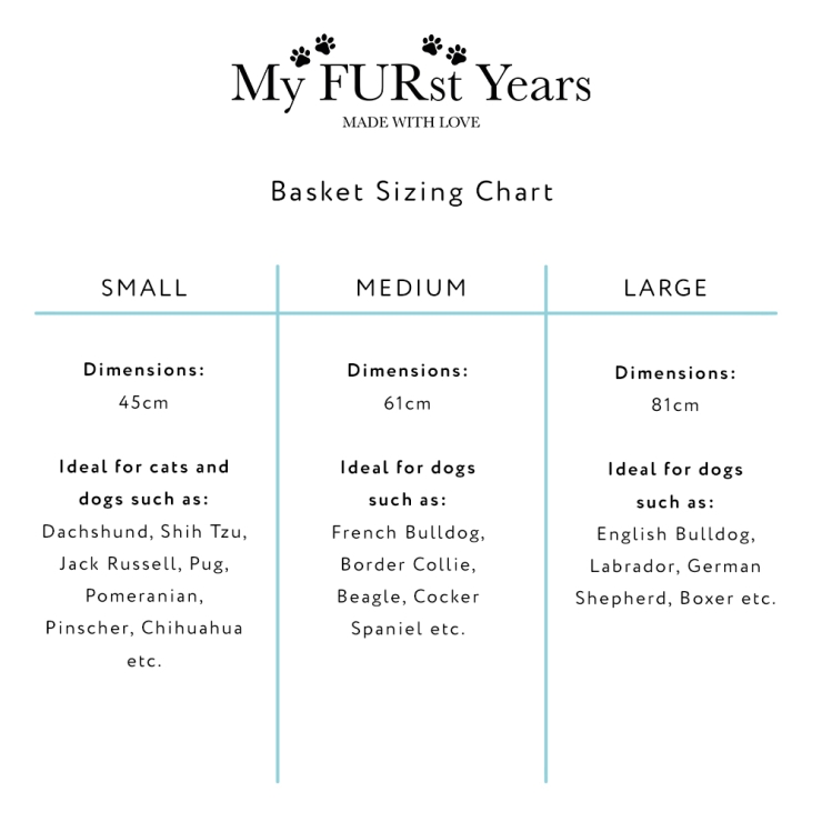 Basket Sizing chart