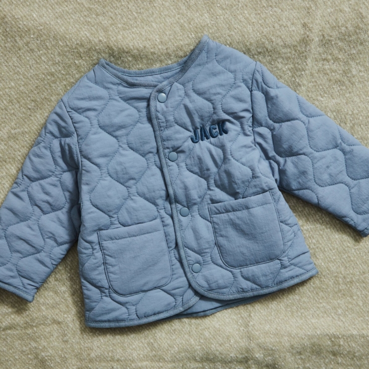 Personalized Name Blue Quilted Jacket 