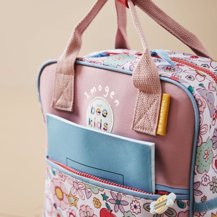 Personalised Just Bee Kids Retro Floral Backpack