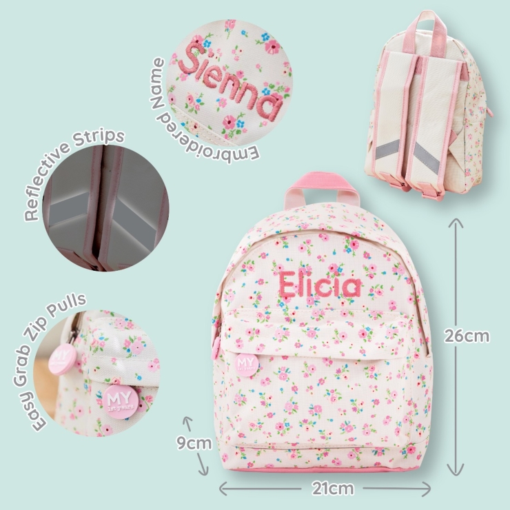 Personalized Ditsy Print Classic Mini Backpack