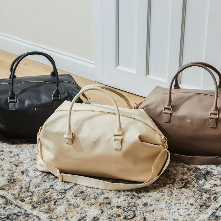 Personalised Weekend Holdall Bag in Black by Made Yours