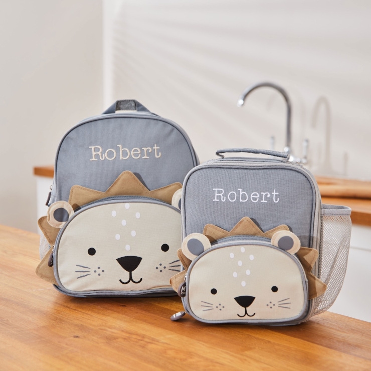 Personalized Lion Backpack & Lunch Bag Gift Set
