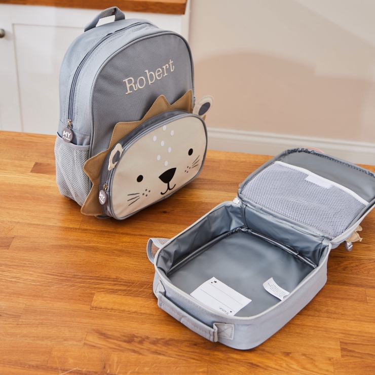 Personalized Lion Backpack & Lunch Bag Gift Set