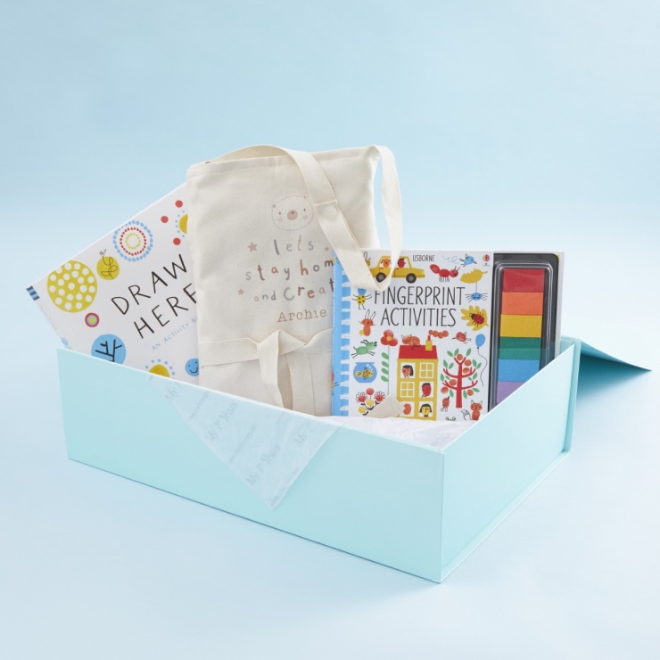 Personalised Children's Crafting Apron & Activity Book Gift Set