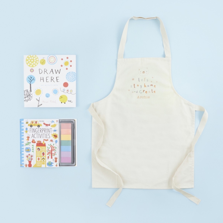 Personalised Children's Crafting Apron & Activity Book Gift Set