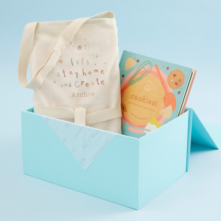 Personalised Children's Crafting Apron & Recipe Book Gift Set
