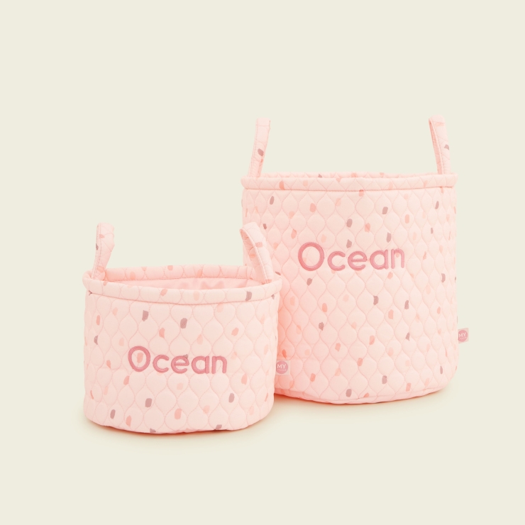 Personalized Pink Polka Dot Storage Bag Set