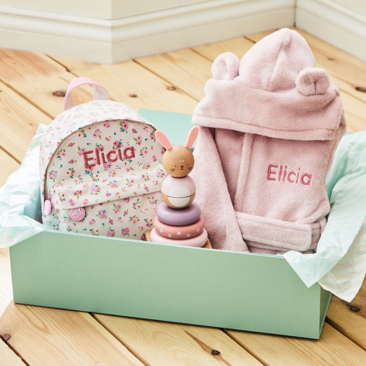 Personalised Pink 1st Birthday Gift Set