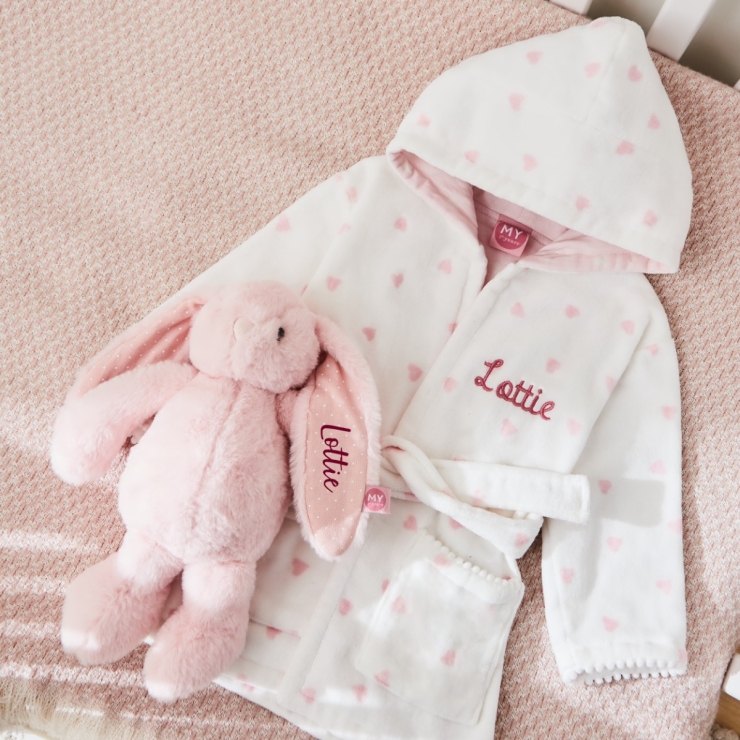 Personalised Heart Snuggle and Cuddle Gift Set