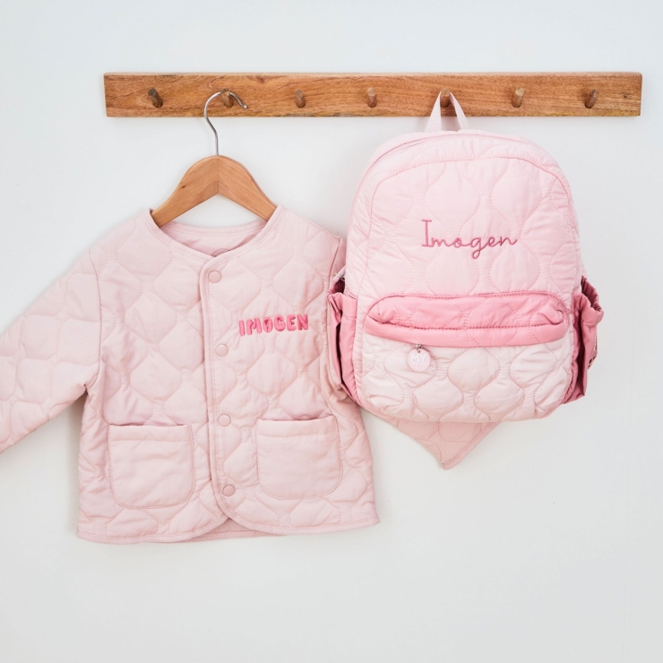 Personalised Pink Quilted Day Out Gift Set