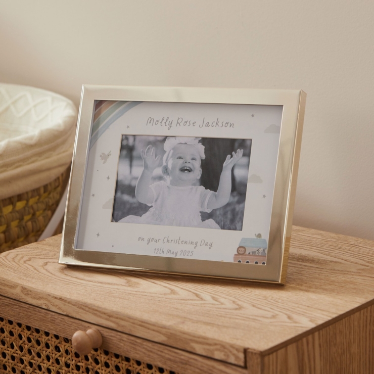 Personalised Noah's Ark Christening Photo Frame