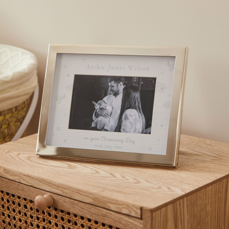 Personalised Blue Dove Christening Frame