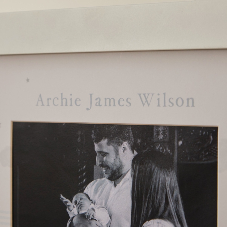 Personalised Blue Dove Christening Frame