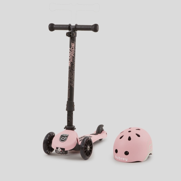  Personalised Scoot and Ride Highway Kick 3 Pink Scooter and Helmet Bundle