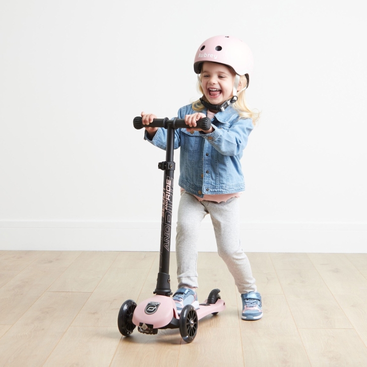  Personalised Scoot and Ride Highway Kick 3 Pink Scooter and Helmet Bundle