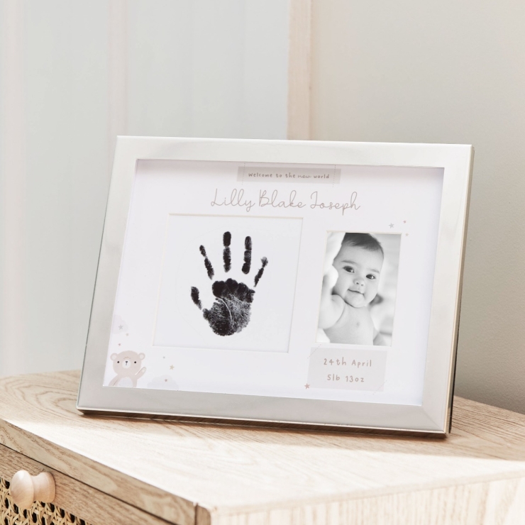 Personalised Born To Be Loved Handprint Photo Frame