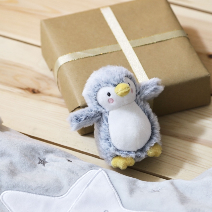 Personalised Star Christmas Stocking & Mini Penguin Set