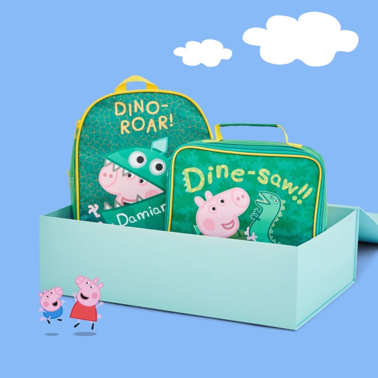 Personalised George Pig Backpack & Lunch Bag Set