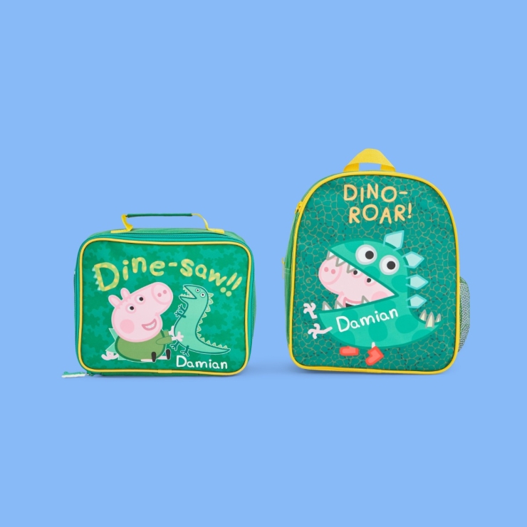 Personalised George Pig Backpack & Lunch Bag Set