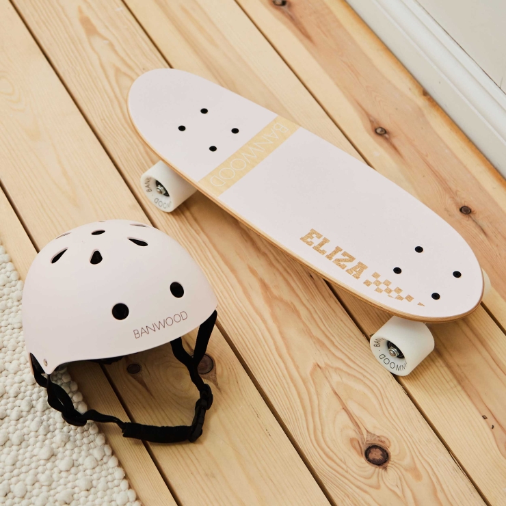 Personalised Pink Banwood Skateboard and Helmet