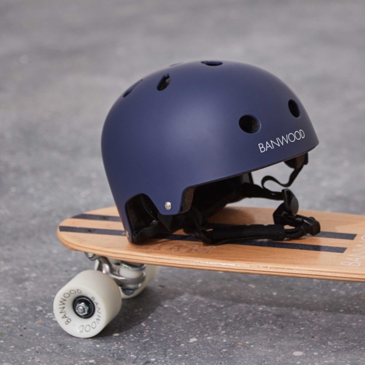 Personalised Navy Banwood Skateboard and Helmet Set