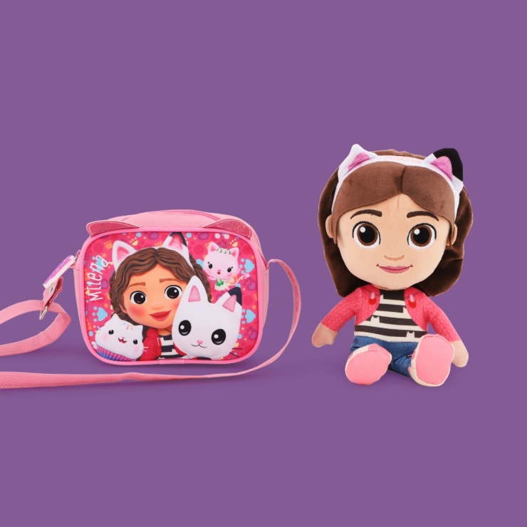 Personalised Gabby’s Dollhouse Handbag & Plush Gift Set