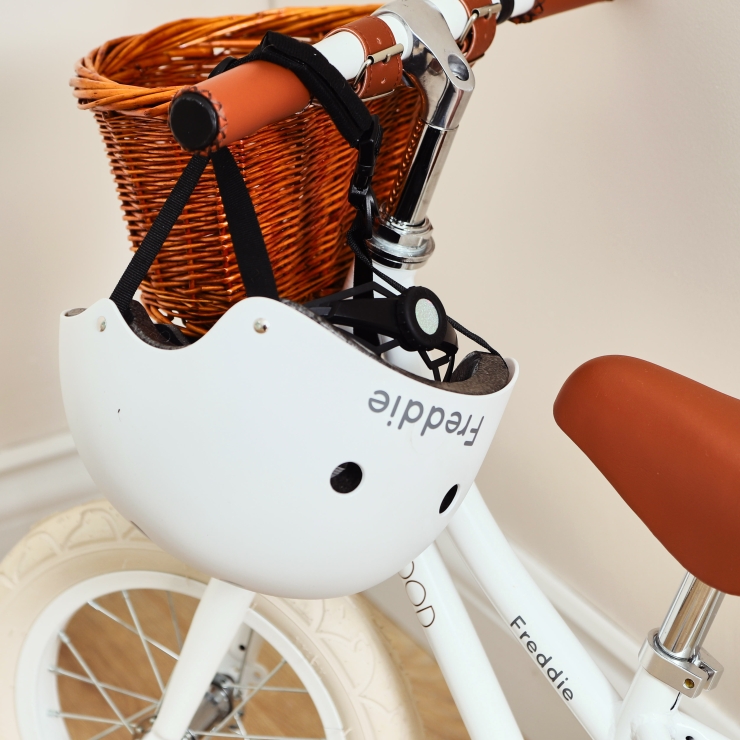 Personalised White Banwood First Go Balance Bike and Helmet Gift Set