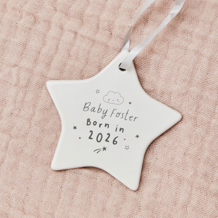 Personalised Born In 2026 Ceramic Hanging Decoration