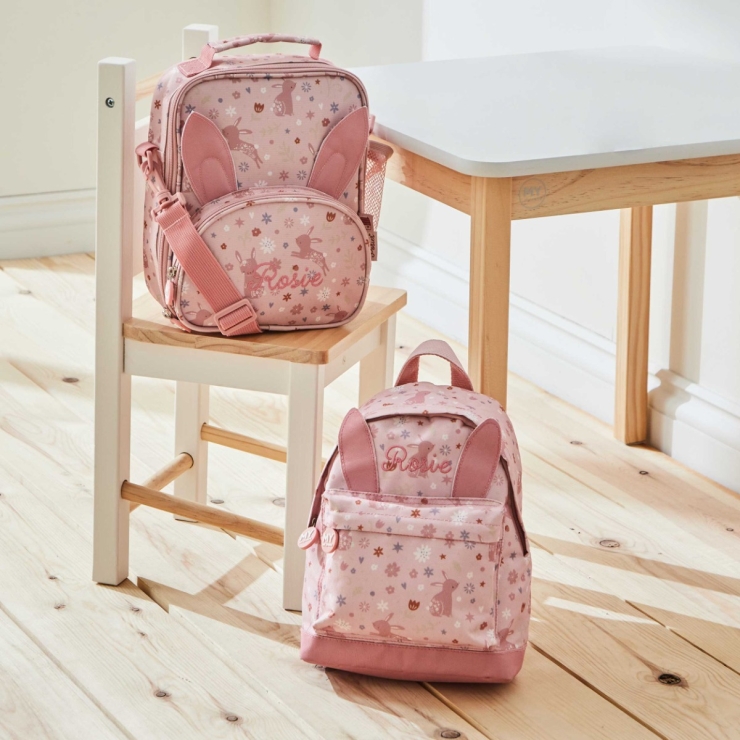 Personalised Bunny Backpack & Lunch Bag Set