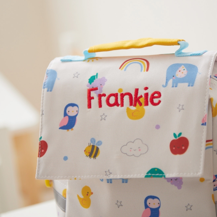 Personalized Colorful Print Backpack & Lunch Bag Set