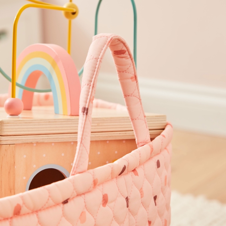 Personalized Large Pink Polka Dot Storage Bag